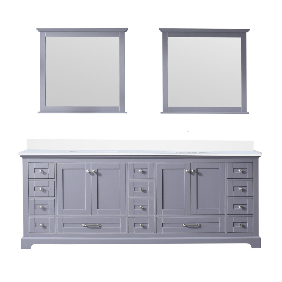 Lexora Dukes 84 in. Dark Grey Double Sink Bath Vanity