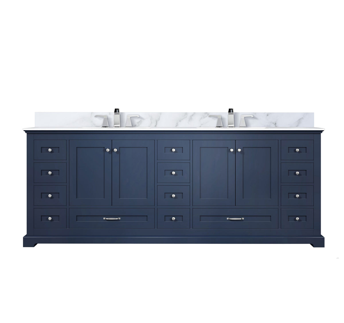 Lexora Dukes 84 in. Navy Blue Double Sink Bath Vanity
