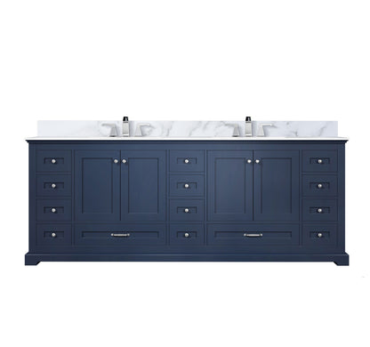 Lexora Dukes 84 in. Navy Blue Double Sink Bath Vanity