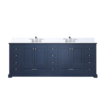 Lexora Dukes 84 in. Navy Blue Double Sink Bath Vanity