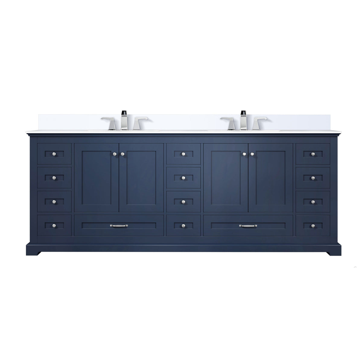 Lexora Dukes 84 in. Navy Blue Double Sink Bath Vanity