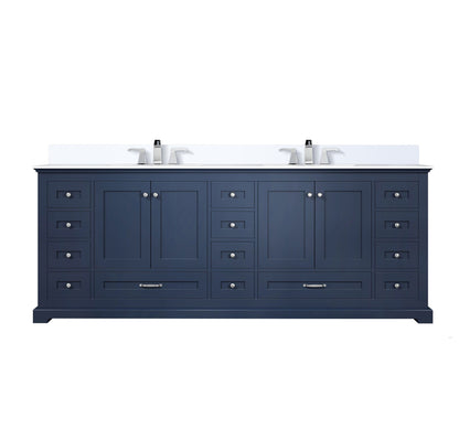 Lexora Dukes 84 in. Navy Blue Double Sink Bath Vanity