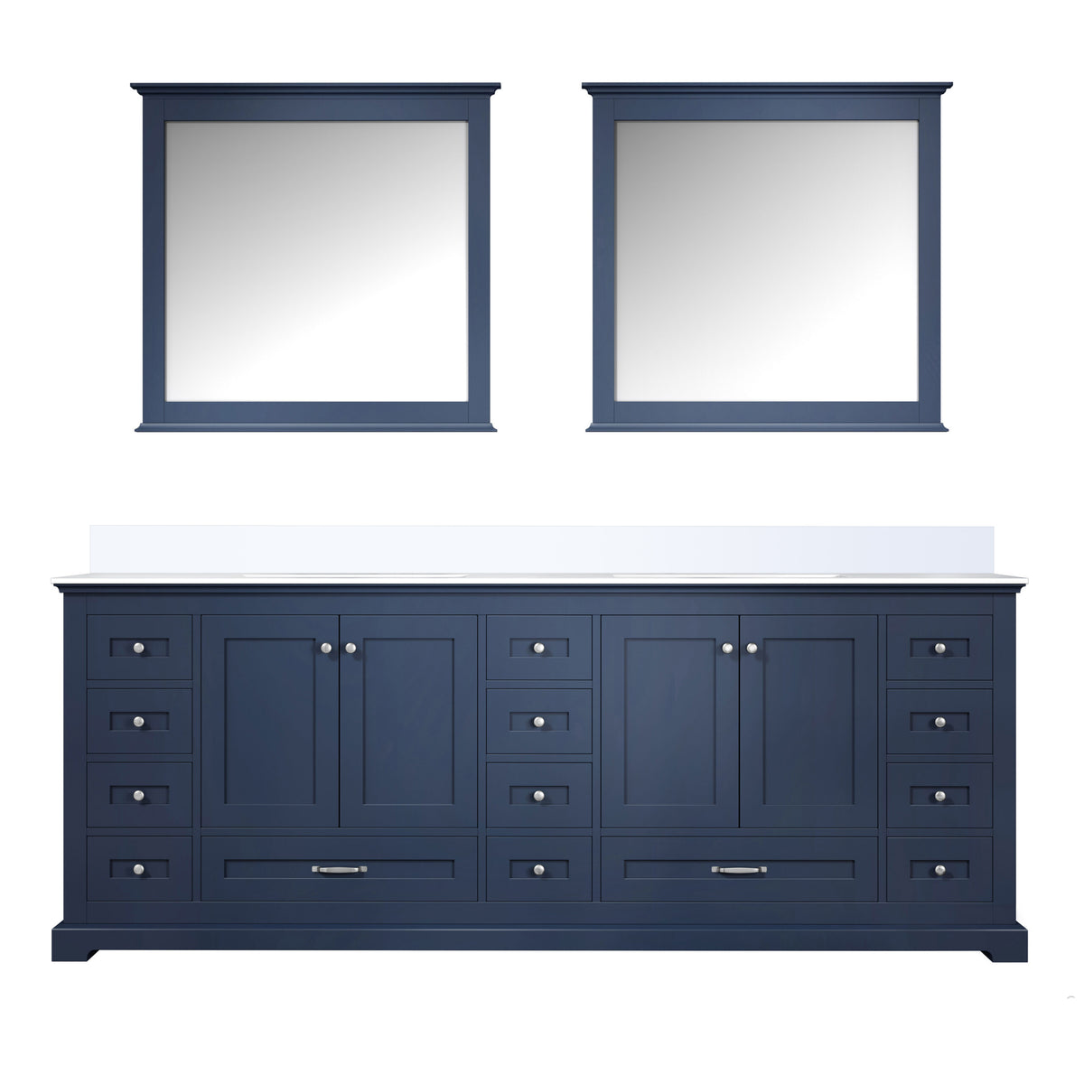 Lexora Dukes 84 in. Navy Blue Double Sink Bath Vanity