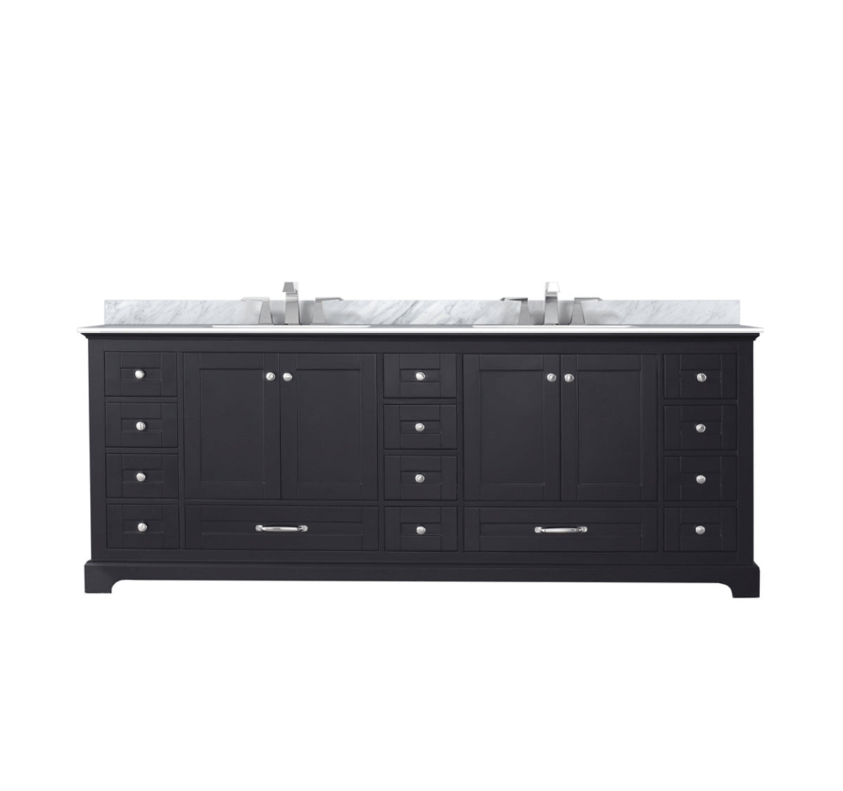 Lexora Dukes 84 in. Espresso Double Sink Bath Vanity