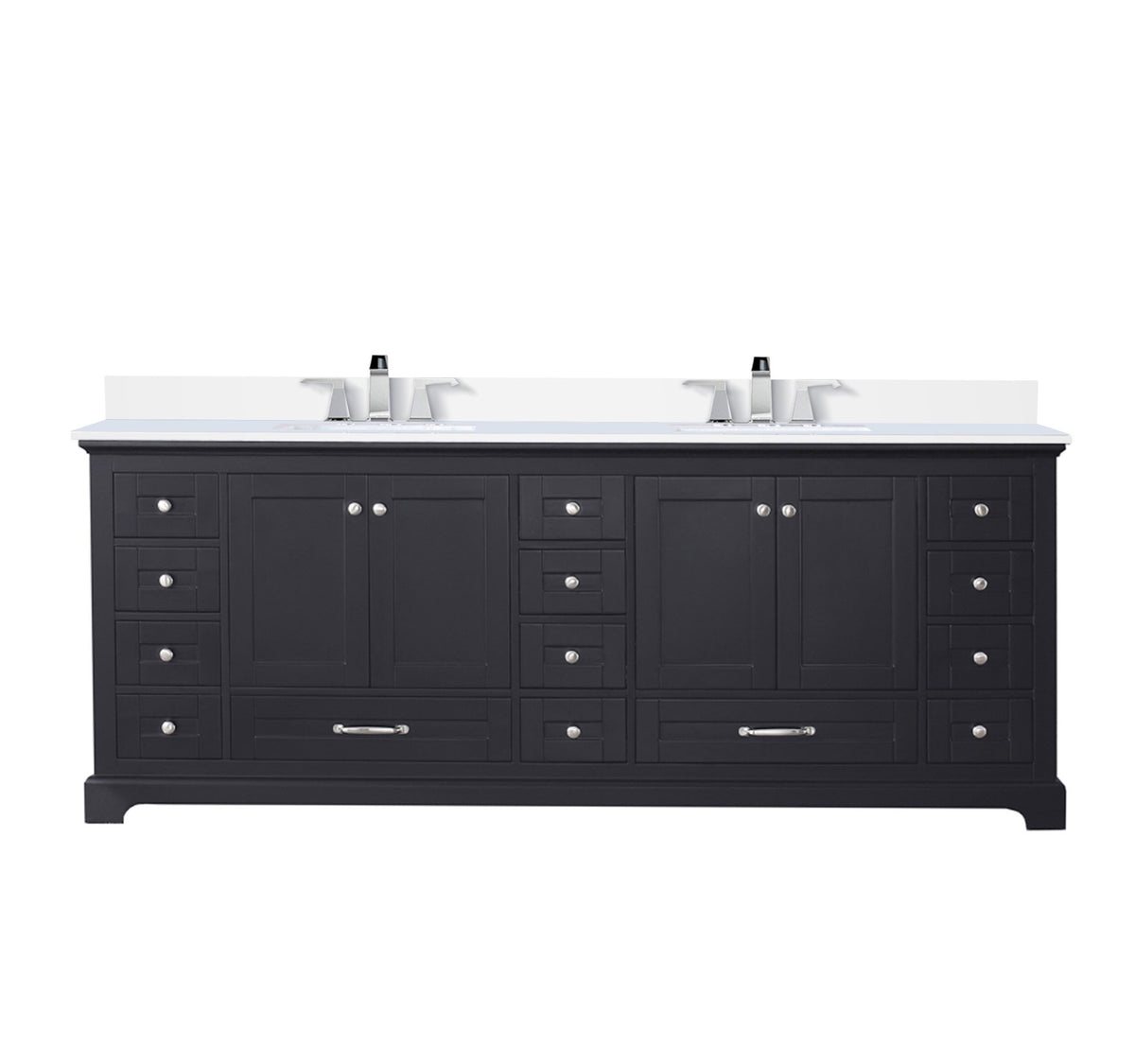 Lexora Dukes 84 in. Espresso Double Sink Bath Vanity
