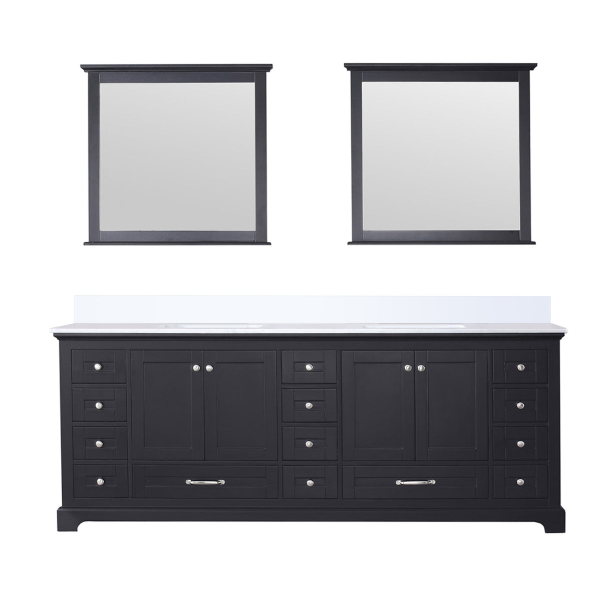 Lexora Dukes 84 in. Espresso Double Sink Bath Vanity