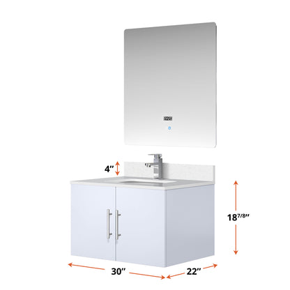 Lexora Geneva 30 in. Glossy White Single Sink Bath Vanity