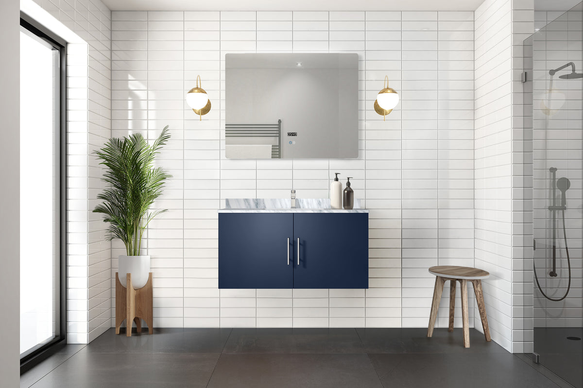 Lexora Geneva 36 in. Navy Blue Single Sink Bath Vanity