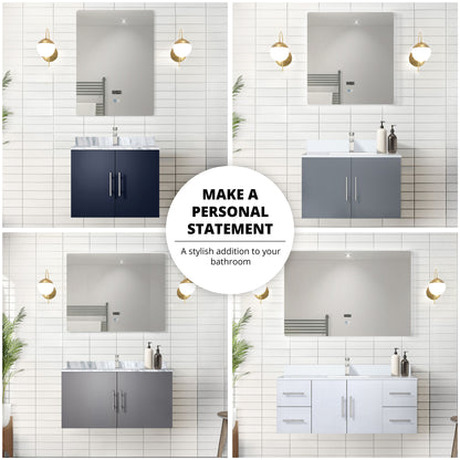 Lexora Geneva 36 in. Glossy White Single Sink Bath Vanity