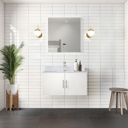 Lexora Geneva 36 in. Glossy White Single Sink Bath Vanity