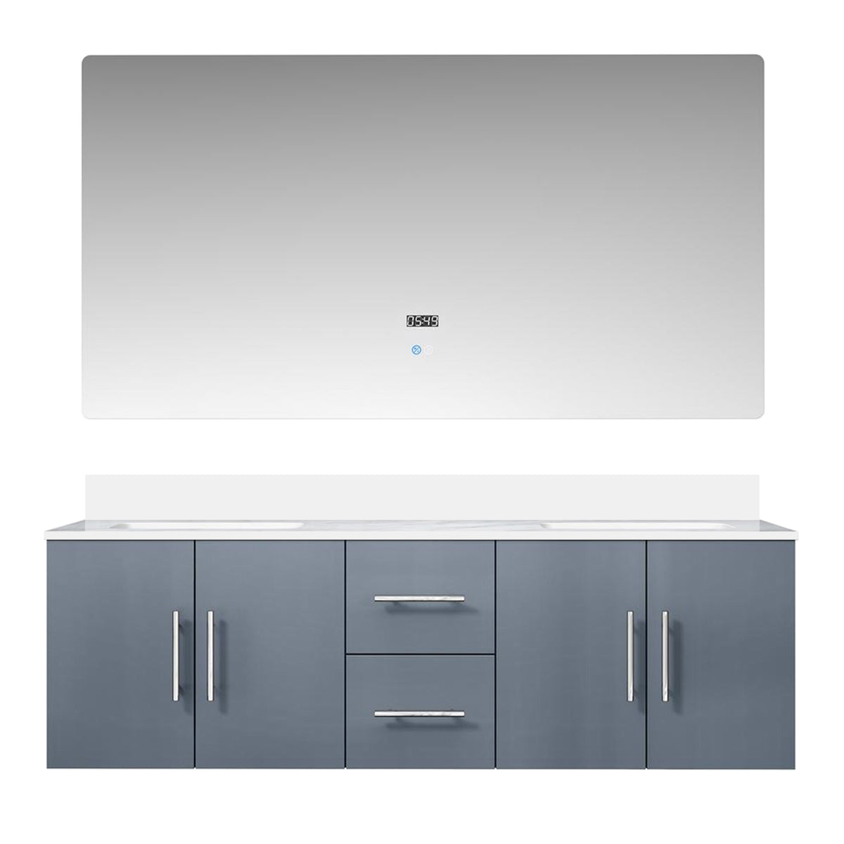 Lexora Geneva 60 in. Dark Grey Double Sink Bath Vanity