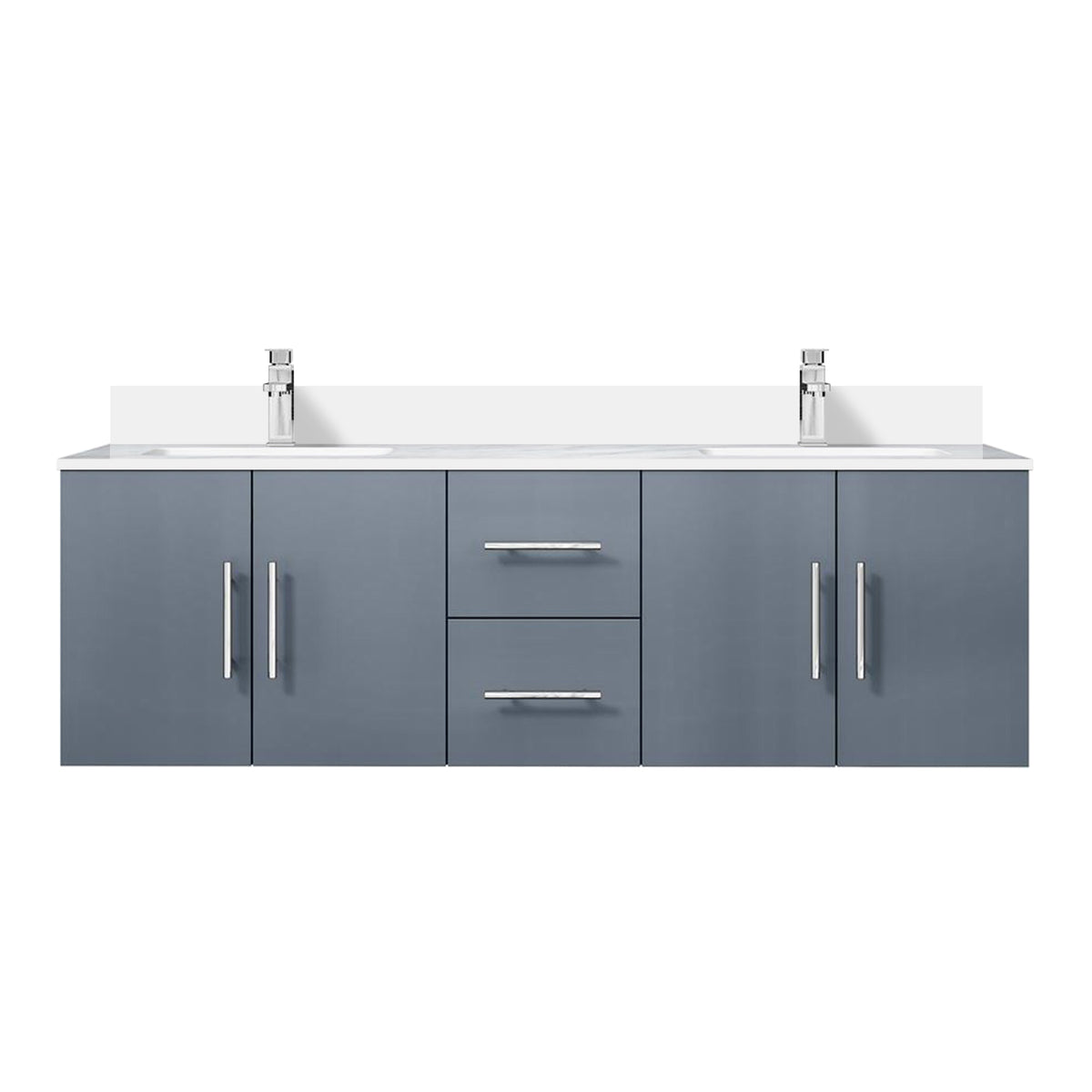 Lexora Geneva 60 in. Dark Grey Double Sink Bath Vanity