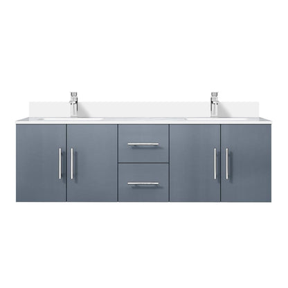 Lexora Geneva 60 in. Dark Grey Double Sink Bath Vanity