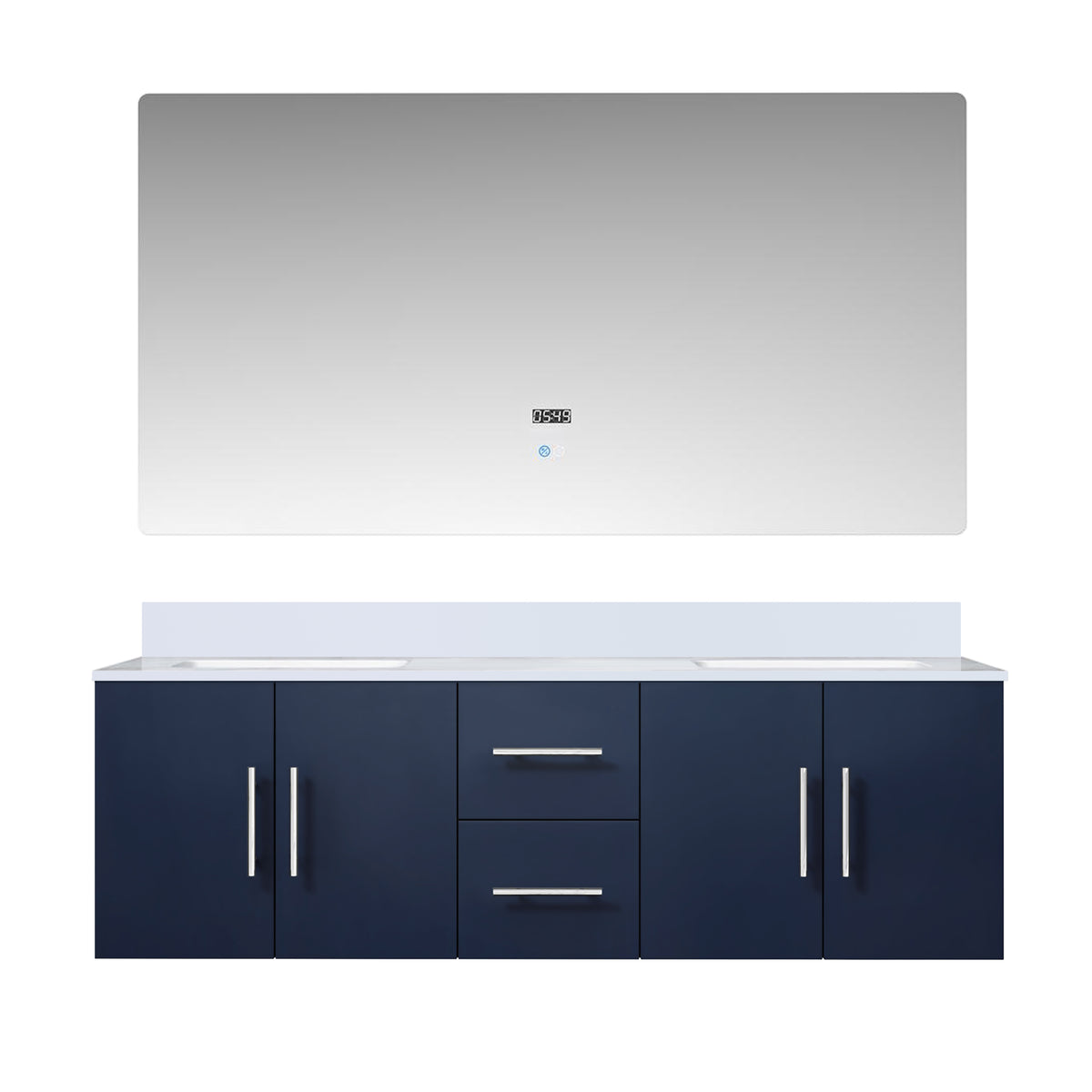 Lexora Geneva 60 in. Navy Blue Double Sink Bath Vanity