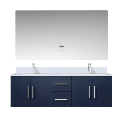 Lexora Geneva 60 in. Navy Blue Double Sink Bath Vanity