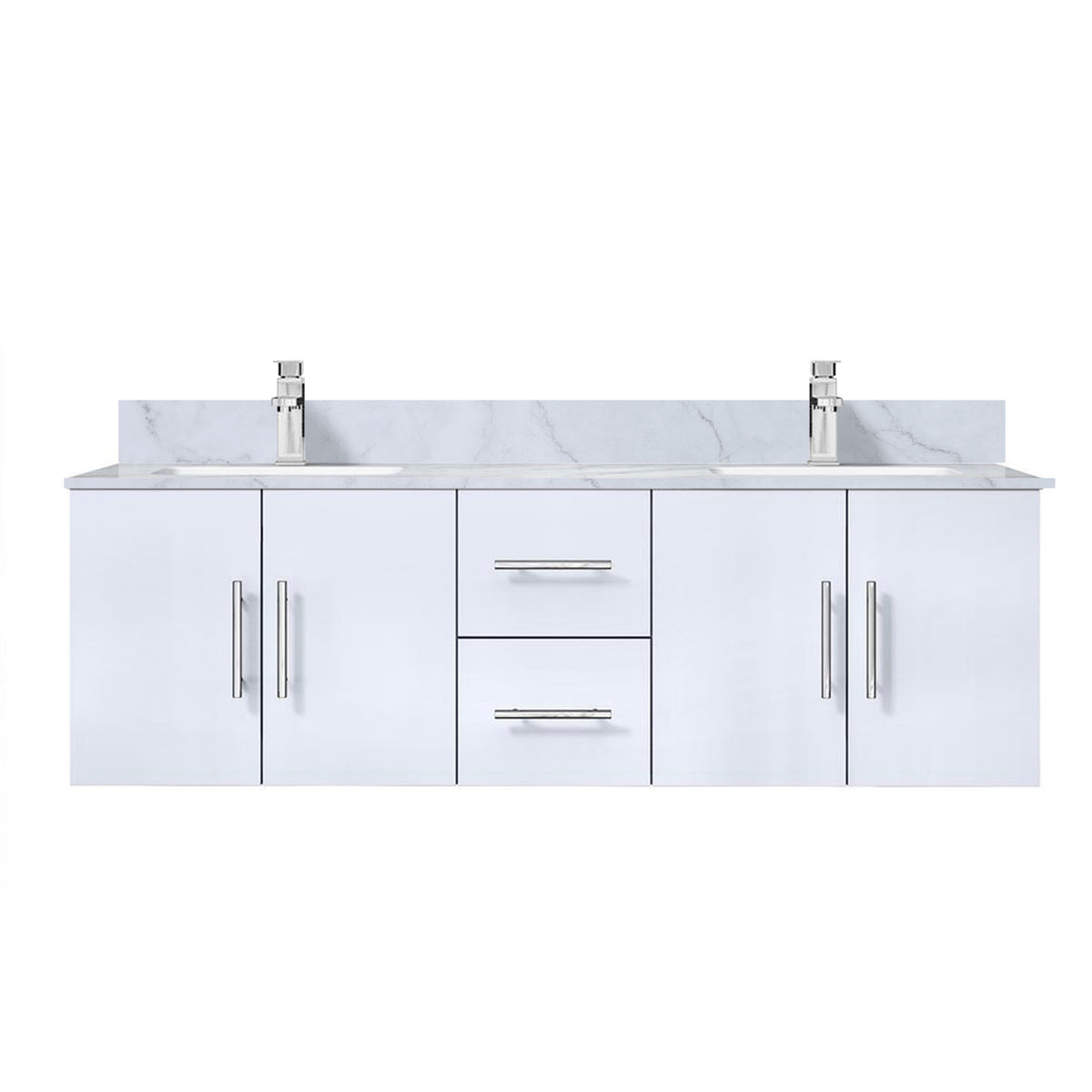 Lexora Geneva 60 in. Glossy White Double Sink Bath Vanity