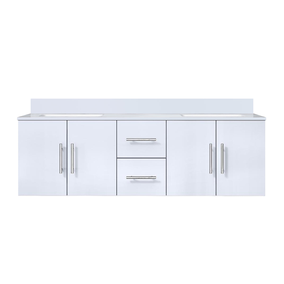 Lexora Geneva 60 in. Glossy White Double Sink Bath Vanity