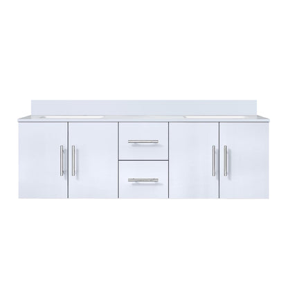 Lexora Geneva 60 in. Glossy White Double Sink Bath Vanity