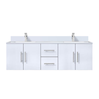 Lexora Geneva 60 in. Glossy White Double Sink Bath Vanity
