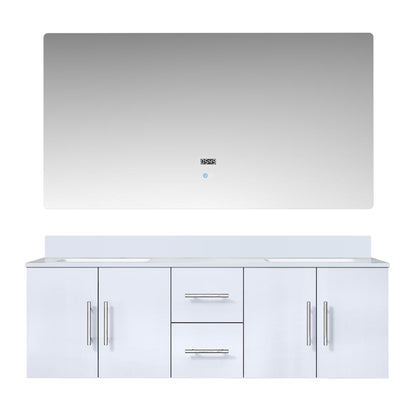 Lexora Geneva 60 in. Glossy White Double Sink Bath Vanity