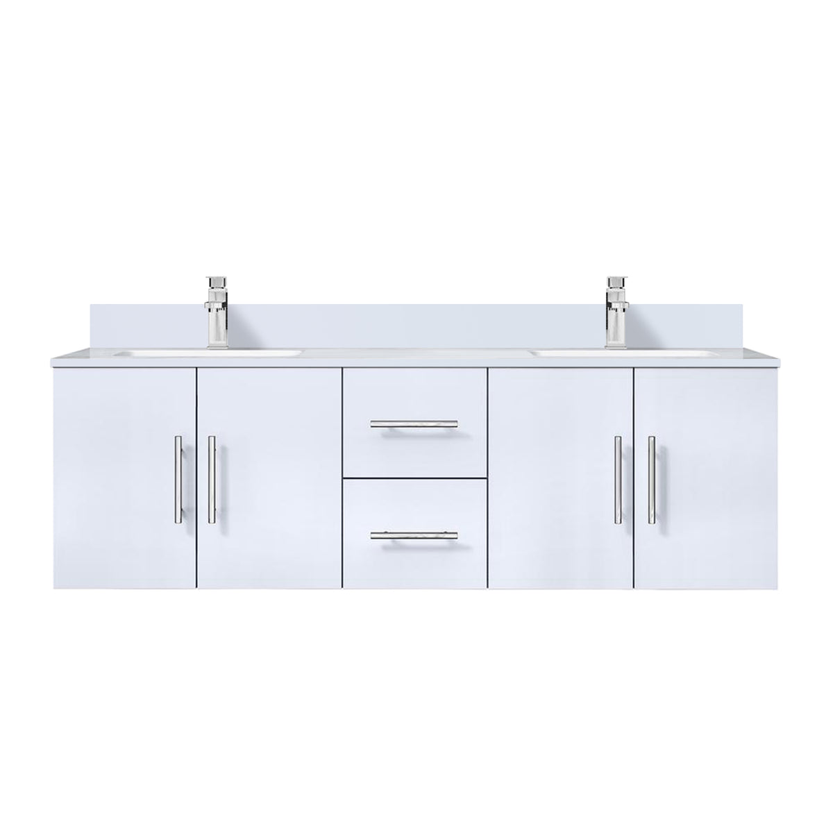 Lexora Geneva 60 in. Glossy White Double Sink Bath Vanity