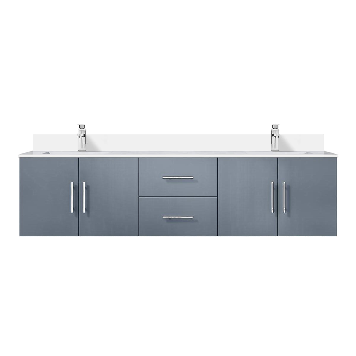 Lexora Geneva 72 in. Dark Grey Double Sink Bath Vanity