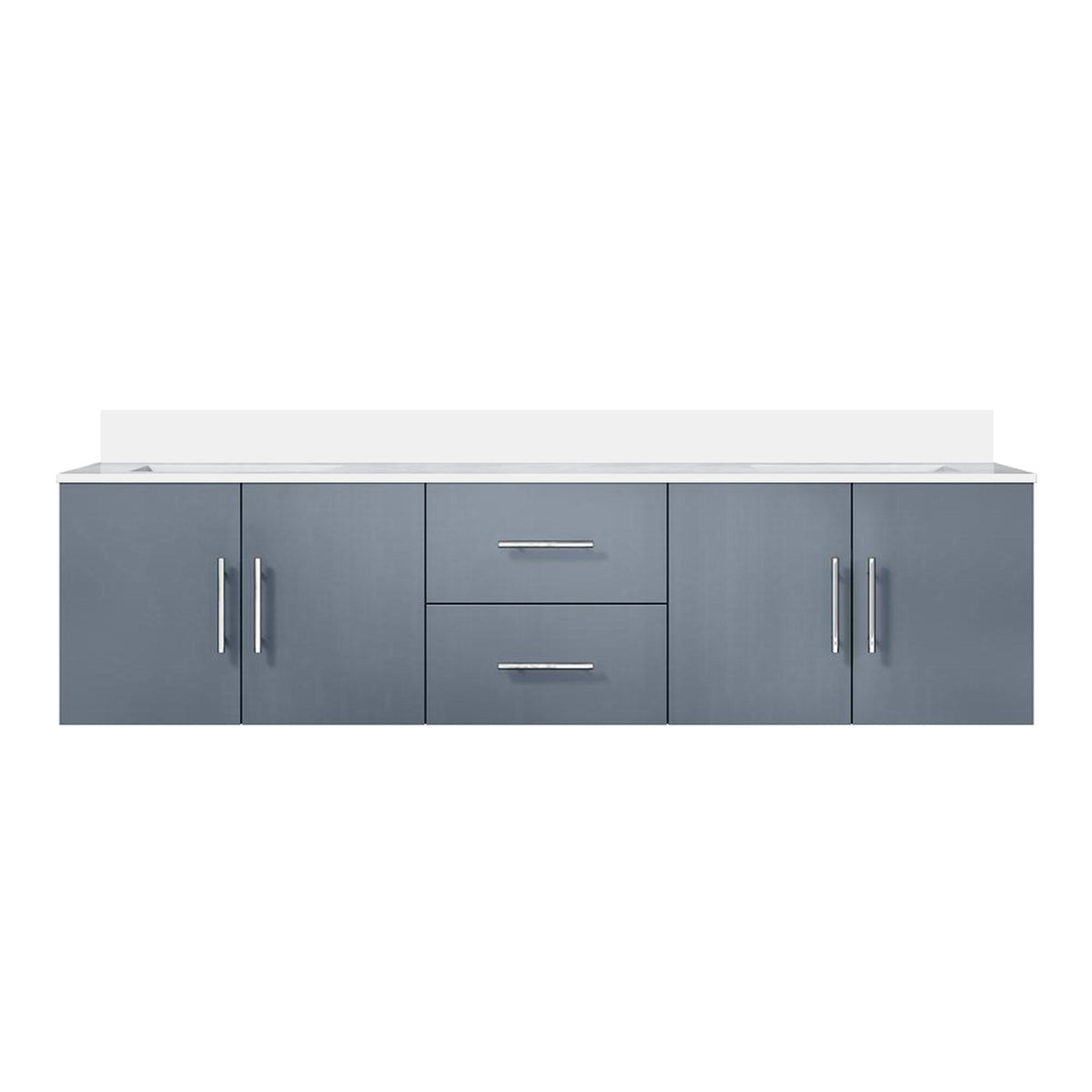 Lexora Geneva 72 in. Dark Grey Double Sink Bath Vanity