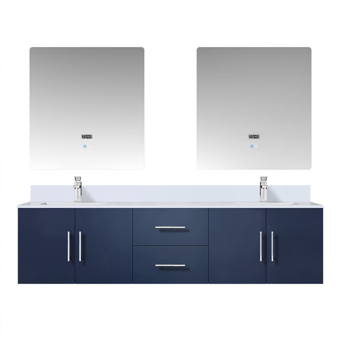 Lexora Geneva 72 in. Navy Blue Double Sink Bath Vanity