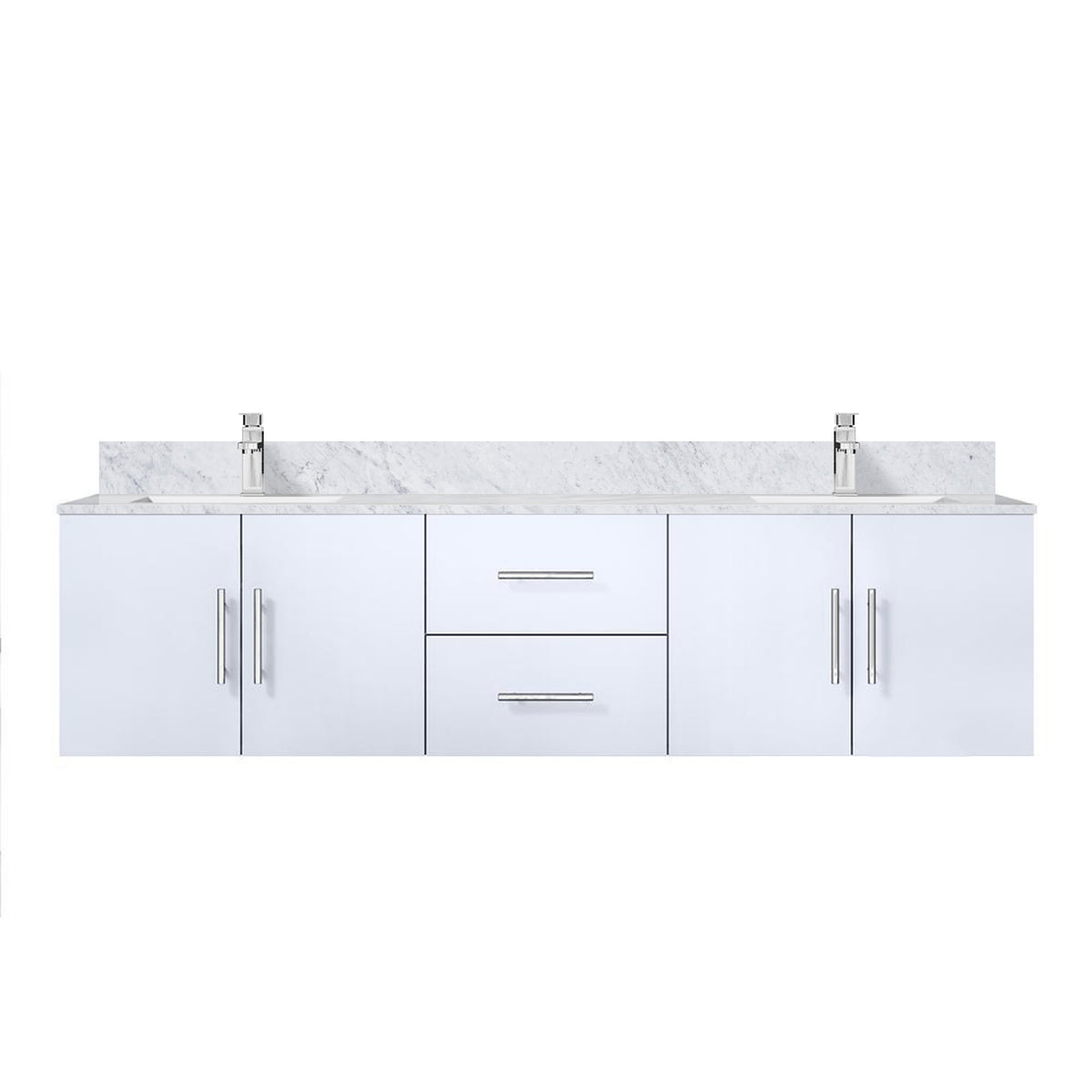Lexora Geneva 72 in. Glossy White Double Sink Bath Vanity