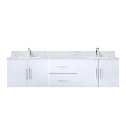 Lexora Geneva 72 in. Glossy White Double Sink Bath Vanity