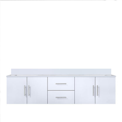 Lexora Geneva 72 in. Glossy White Double Sink Bath Vanity