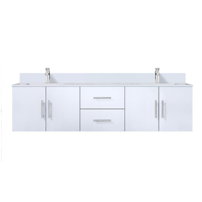 Lexora Geneva 72 in. Glossy White Double Sink Bath Vanity