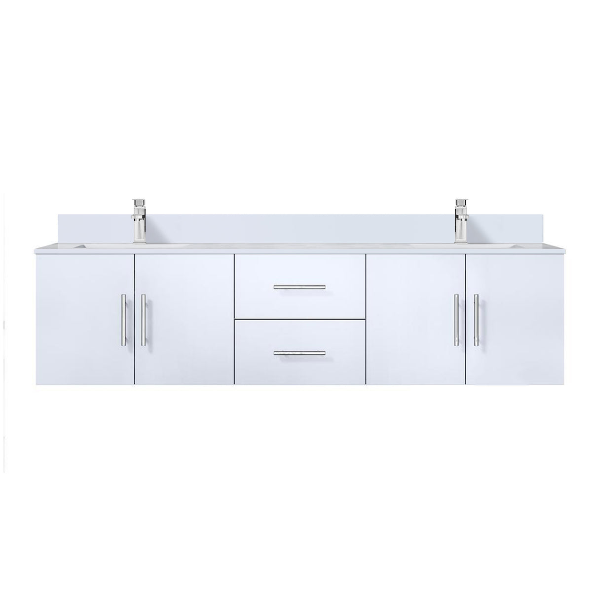 Lexora Geneva 72 in. Glossy White Double Sink Bath Vanity