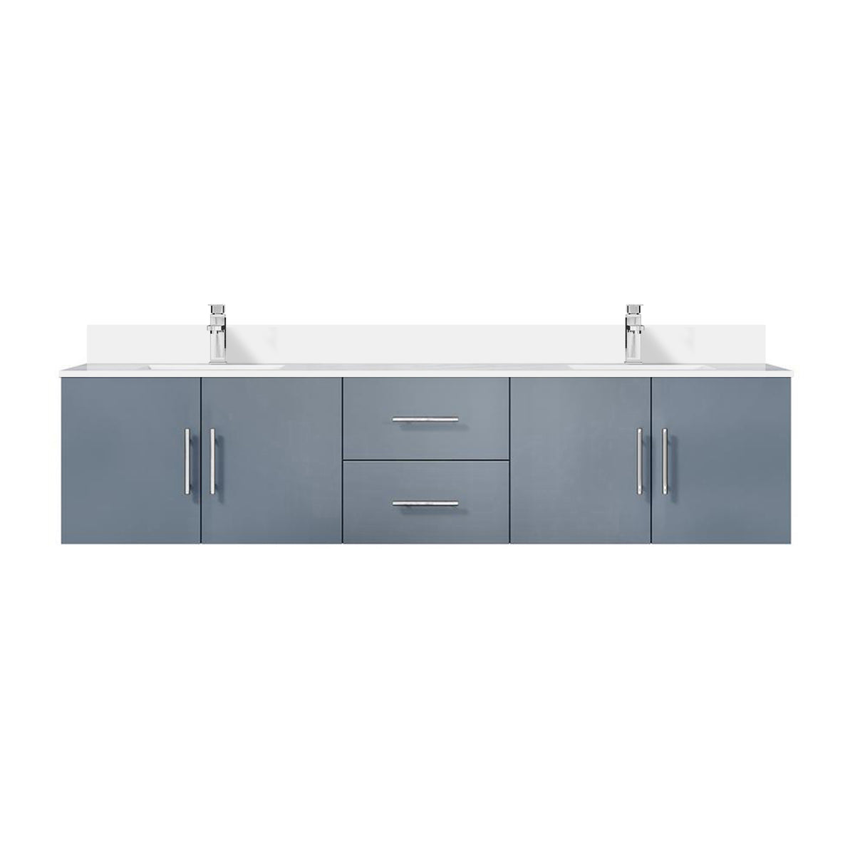 Lexora Geneva 80 in. Dark Grey Double Sink Bath Vanity