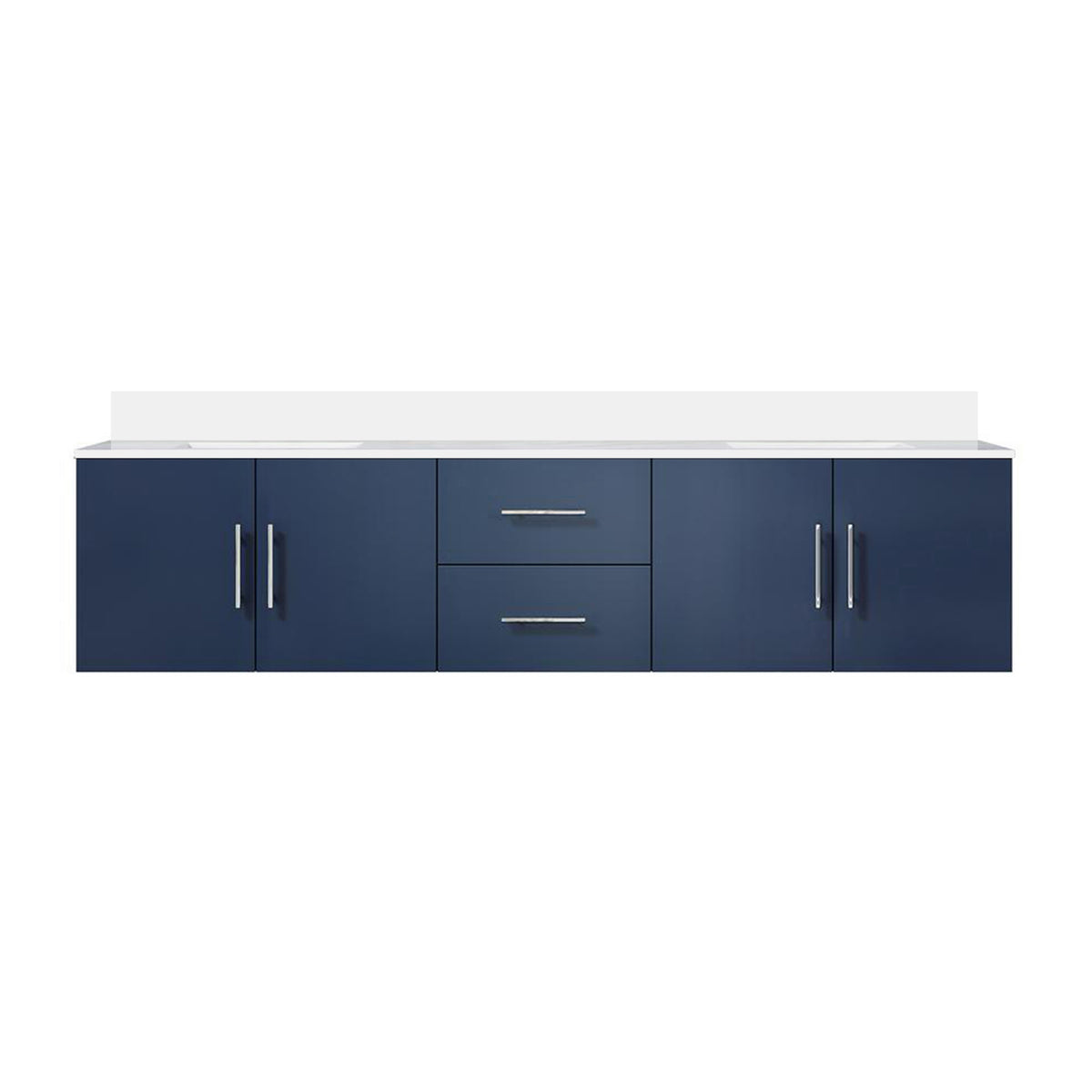 Lexora Geneva 80 in. Navy Blue Double Sink Bath Vanity