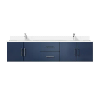 Lexora Geneva 80 in. Navy Blue Double Sink Bath Vanity