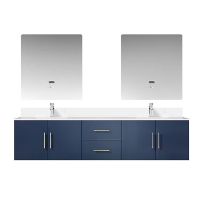 Lexora Geneva 80 in. Navy Blue Double Sink Bath Vanity