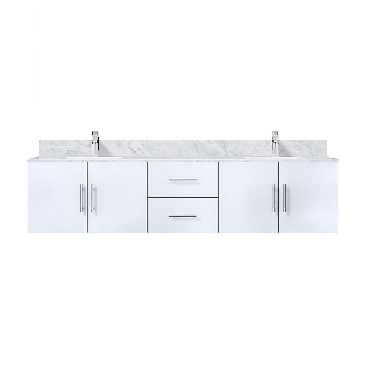 Lexora Geneva 80 in. Glossy White Double Sink Bath Vanity
