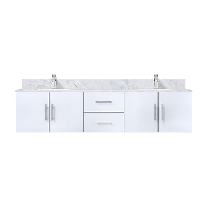 Lexora Geneva 80 in. Glossy White Double Sink Bath Vanity