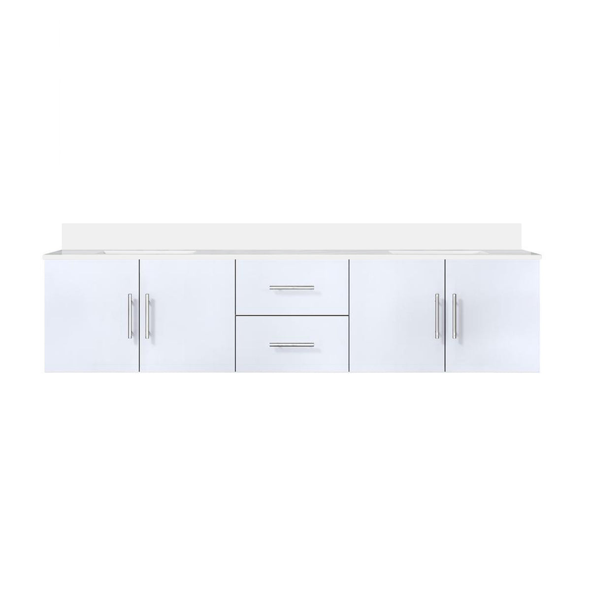 Lexora Geneva 80 in. Glossy White Double Sink Bath Vanity