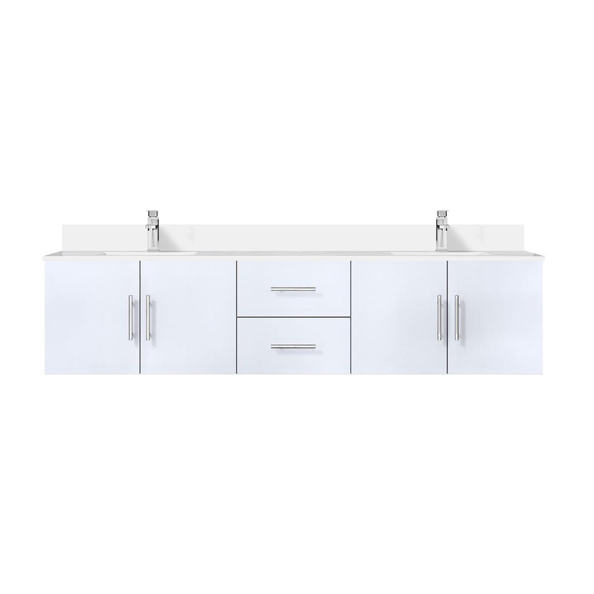 Lexora Geneva 80 in. Glossy White Double Sink Bath Vanity