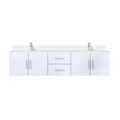 Lexora Geneva 80 in. Glossy White Double Sink Bath Vanity