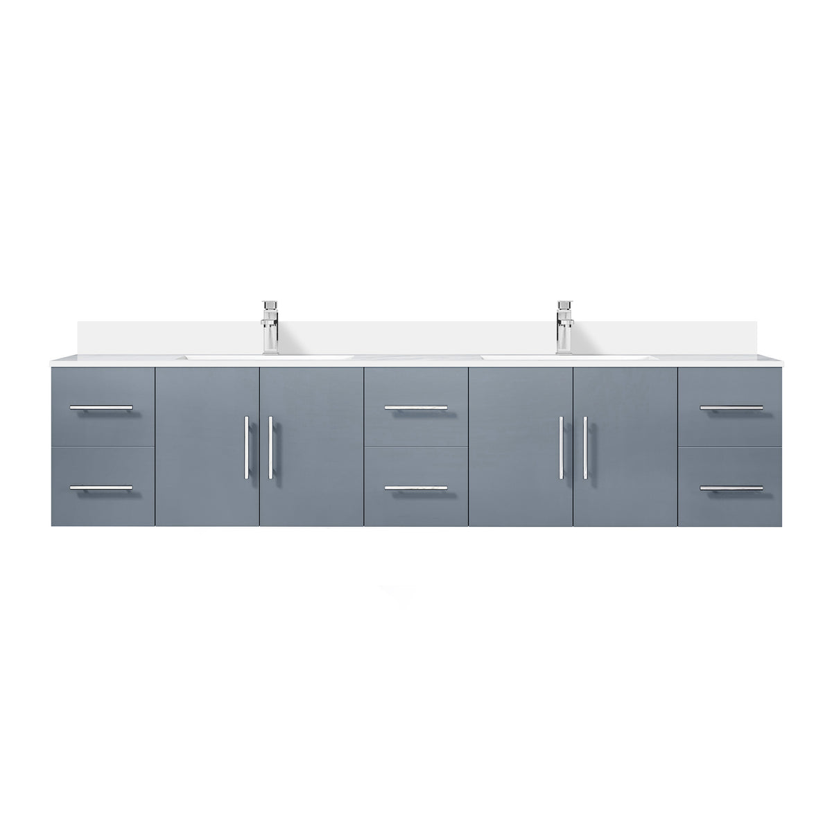 Lexora Geneva 84 in. Dark Grey Double Sink Bath Vanity