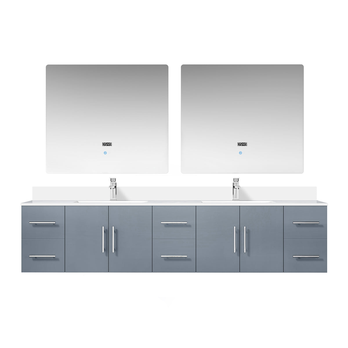Lexora Geneva 84 in. Dark Grey Double Sink Bath Vanity