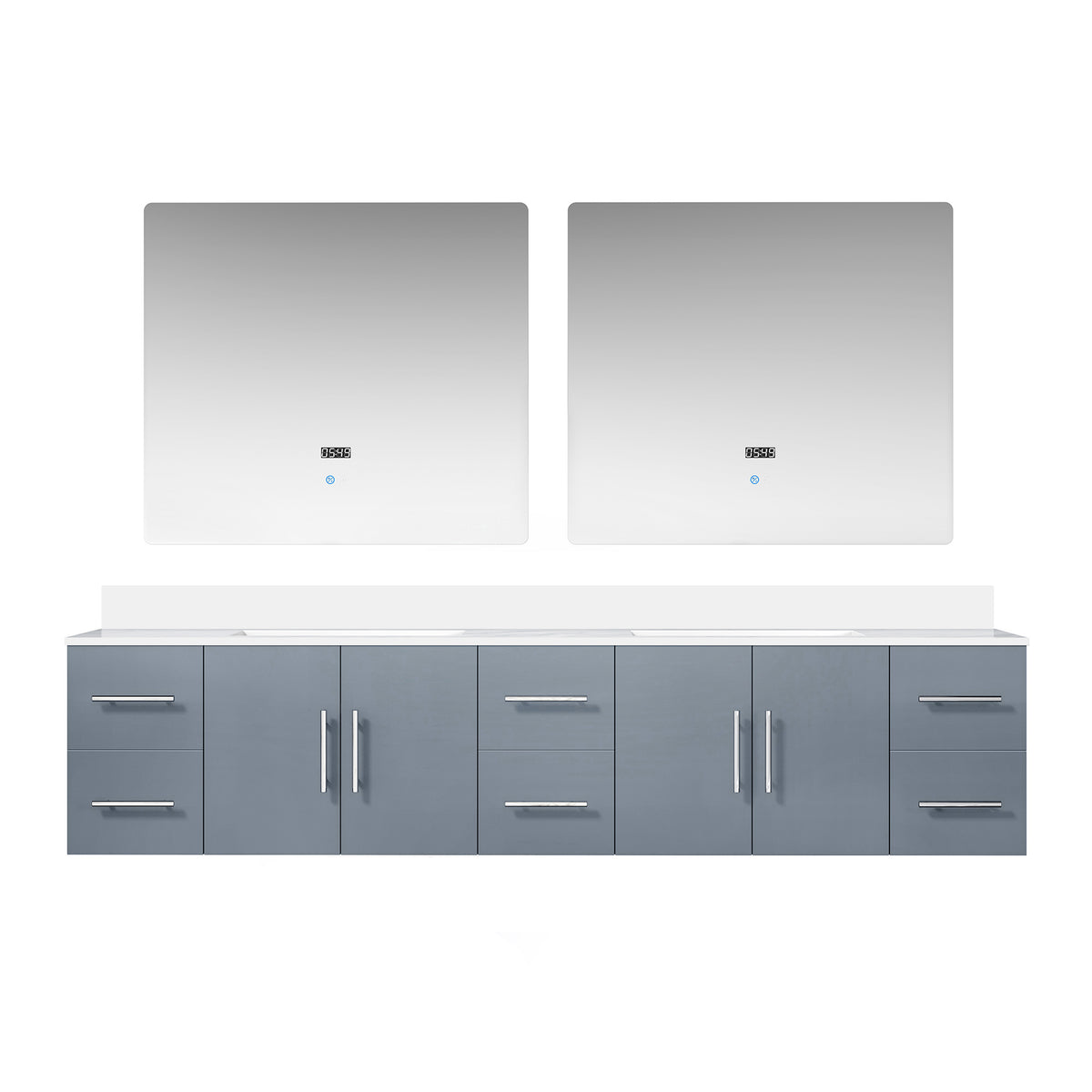 Lexora Geneva 84 in. Dark Grey Double Sink Bath Vanity