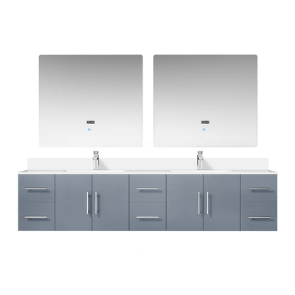 Lexora Geneva 84 in. Dark Grey Double Sink Bath Vanity