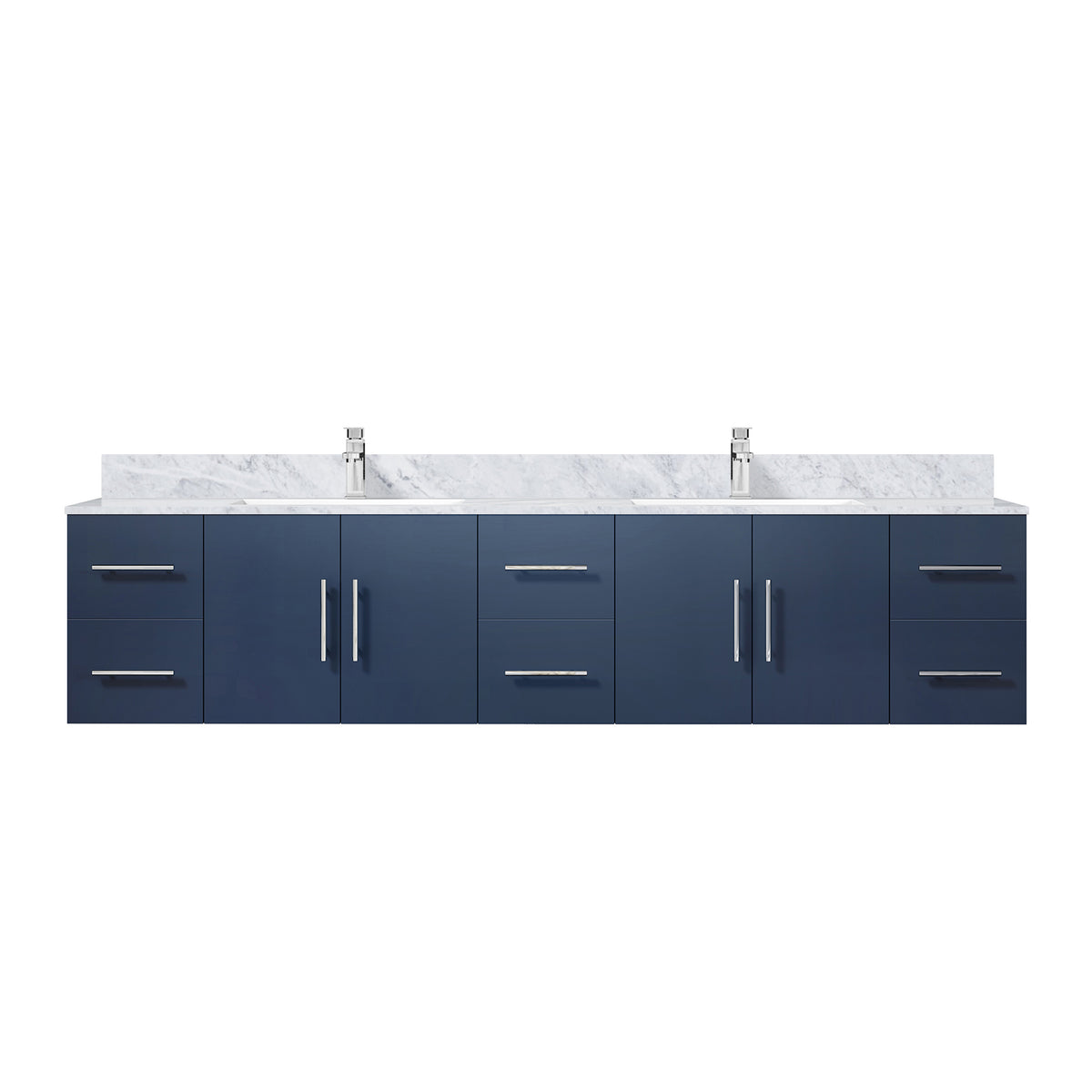 Lexora Geneva 84 in. Navy Blue Double Sink Bath Vanity