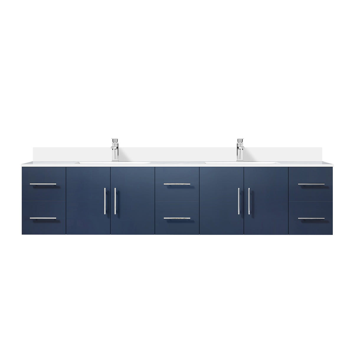 Lexora Geneva 84 in. Navy Blue Double Sink Bath Vanity