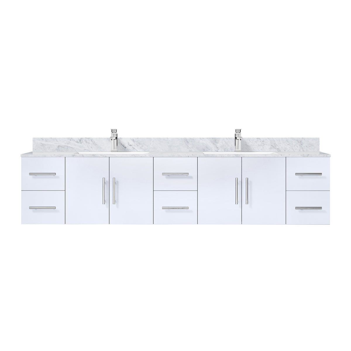 Lexora Geneva 84 in. Glossy White Double Sink Bath Vanity