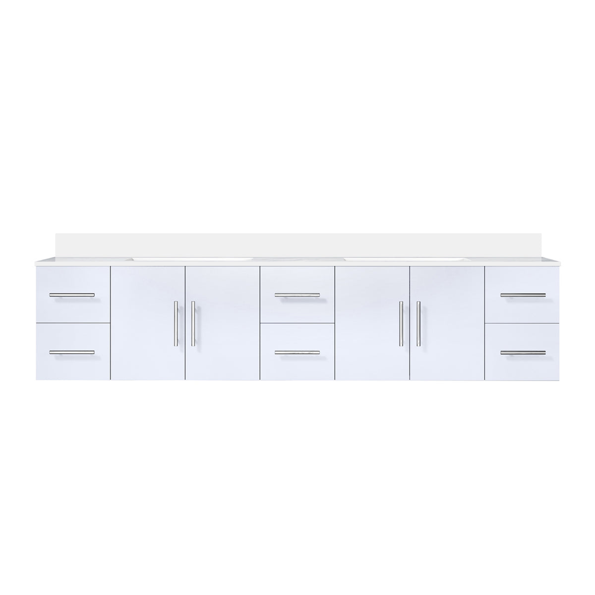 Lexora Geneva 84 in. Glossy White Double Sink Bath Vanity